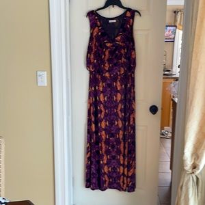 Calvin Klein - long multi color animal print maxi dress